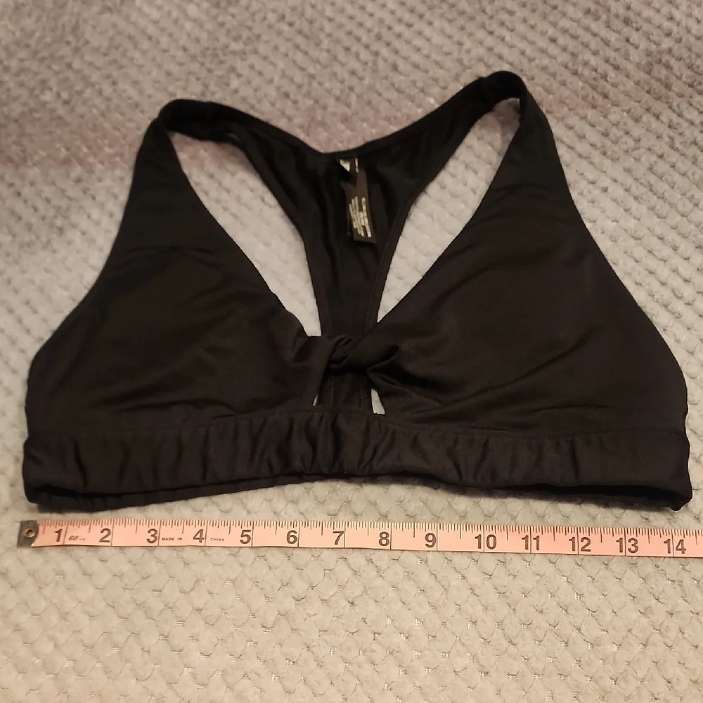 VICTORIA'S SECRET, PINK - Black Sports Bra with Shiny Black Logo 